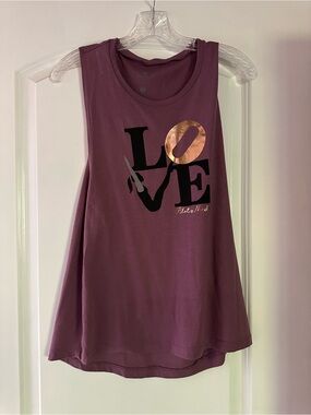 Goodfellow & Co Plum Graphic LOVE Tank with Metallic Accent